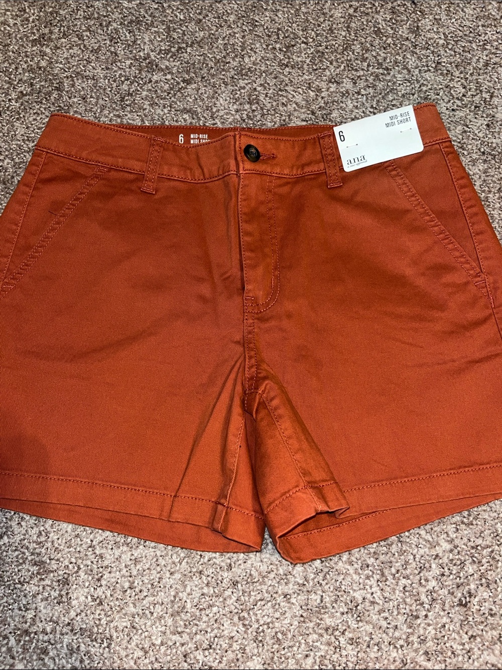a.n.a Women's Rust Orange Bermuda Shorts